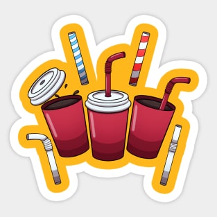 Soda And Straws Sticker